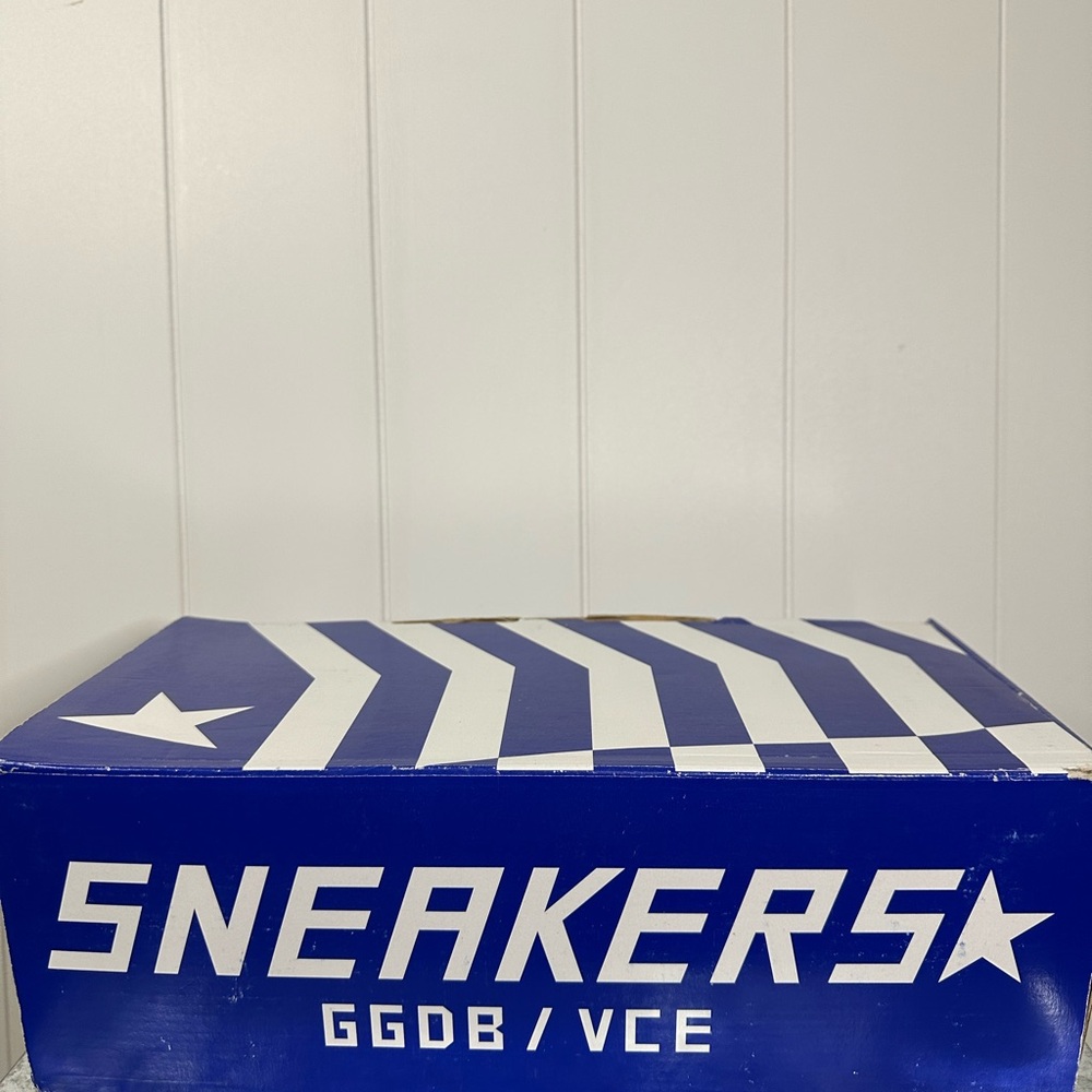 Golden Goose Blue and White Sneakers